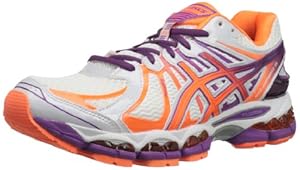 ASICS Women's Gel-Nimbus 15 NYC Running Shoe,White/Electric Orange/Orchid,8 M US
