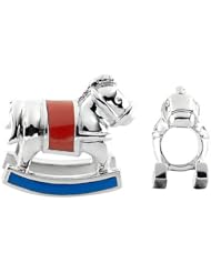 Storywheel® Rocking Horse Enamel Bead / Charm in 925 Sterling Silver