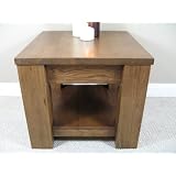 Dark Solid Oak End Table Coffee Table
