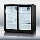 36″ Beverage Center with 6.5 cu. ft. Capacity Internal Fan Circulation Interior Light Sliding Glass Doors and For Commercial Use
