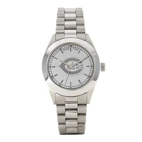 Click here to buy Cincinnati Reds Ladies Child Sapphire Series Crystal Platinum Watch - MLB Baseball by Game Time.