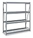 Lyon Workspace - DD67145GSW - 48 x 48 x 120 Steel Bulk Storage Rack Starter Unit, Gray; Number of Shelves: 4