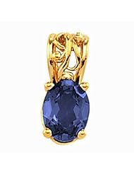14K Yellow Gold Oval Cut Tanzanite Pendant -- LIFETIME WARRANTY