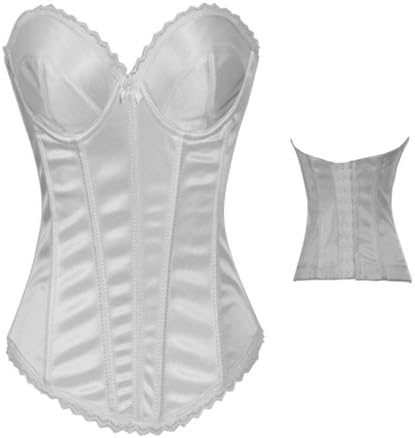 Wuhu Women's Basques Overbust Cotton Corset Hookeye Back Bustier Top Clubwear