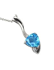 Tommaso Design (tm) Trillion Cut Genuine Blue Topaz Pendant