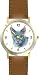   - Blue Burmese Cat - JP - WATCHBUDDY® DELUXE TWO-TONE THEME WATCH - Arabic Numbers - Brown Leather Strap-Size-Large ( Men's Size or Jumbo Women's Size )
