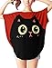 Allegra K Women Cat T Shirt Dolman Sleeve Loose Summer Tops Red XL