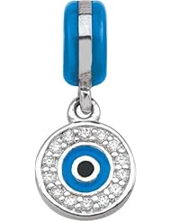 Persona Sterling Silver Evil Eye Dangle Charm fits Pandora, Troll & Chamilia European Charm Bracelets