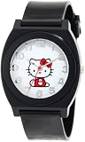 Hello Kitty Women's H3WL1017BLK Red Plastic Case Rubber Strap Full Body Center Watch