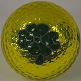 GOLD METALLIC GOLF BALL with 4-Leaf Clover GOOD LUCK - (set of 3) BLING! by Navika