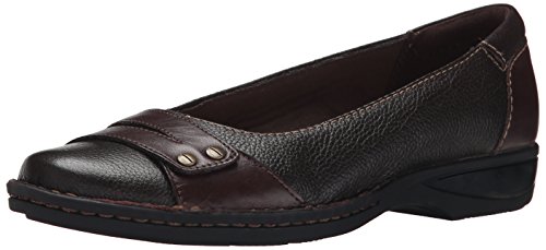 Clarks Women's Pegg Abbie Flat, Brown Leather, 7 M US