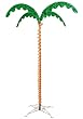 7' Deluxe Tropical Holographic LED Rope Lighted Palm Tree with Amber Trunk