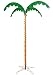 7' Deluxe Tropical Holographic LED Rope Lighted Palm Tree with Amber Trunk