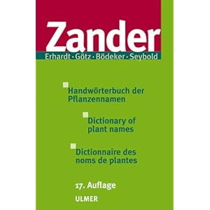 Handwörterbuch der Pflanzennamen. Dictionary of plant names. Dictionnaire des noms de pla