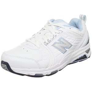 New Balance Women's WX856 Training Shoe,White/Blue,7.5 4E US
