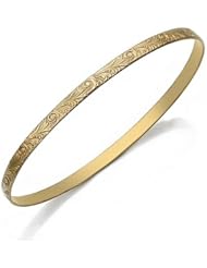 4mm Classic Flat Design Moroccan Womens Bangle 001-4FCDMWB