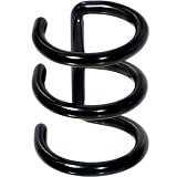 Illusion 3-Ring Black Titanium Non Pierced Clip On Closure Ring