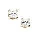 14K Yellow Gold 4.5 x 4.5 MM Square Shaped Cubic Zirconia Children's Earrings
