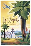 Huge Vintage LA Clipper Plane Travel Art Print Poster Kerne Erickson