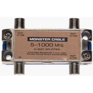 Monster Cable SS3RF Monster Standard RF Splitters For CATV Signals 3-Way RF Splitter