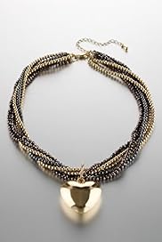 Per Una Twisted Bead Heart Pendant Necklace