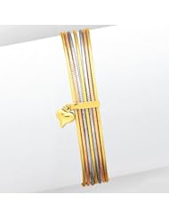 14k Gold Tri-color Slip On 7 Bangles