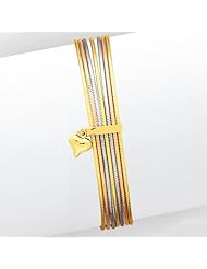 14k Gold Tri-color Slip On 7 Bangles
