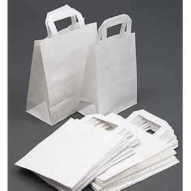 15 WHITE PAPER CARRIER BAGS PARTY BAGS