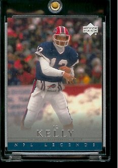 2000 Upper Deck Legends Jim Kelly Buffalo Bills #4 Football Card - Mint Condition - In Protective Display Case