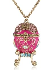 Betsey Johnson "Imperial Princess" Egg Long Pendant Necklace, 32"