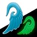 Angel Wings Glow in the Dark Light Blue Acrylic Earplugs (Sizes 3MM-12MM)