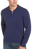 Red Moon Mens 100% Cashmere 2 Button Long Sleeve Polo-style Sweater