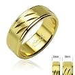 316L Surgical Stainless Steel Rings/IP Gold/Dia Cut