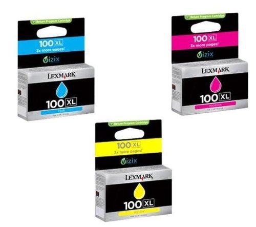 Lexmark No.100XL Combo Pack Ink Cartridge - Cyan/Magenta/Yellow