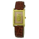 Consort Men's AM983:1/01A03XX Genuine Swiss Gold Ingot Copper Diamond Dial Leather Strap Watch