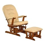 Hudson Reclining Glider and Ottoman Set - Chestnut/ Fawn
