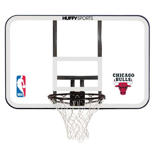 Huffy NBA Team Logo Steel Framed Acrylic 44 Inch Backboard  &  Rim Combo - CHICAGO BULLS One Size