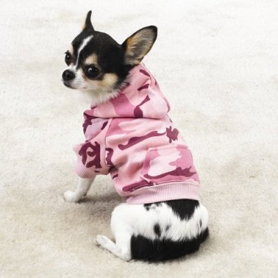 Childrens Toyshop  Pet Supplies : PINK - X-SMALL - Fashionable, Warm Camo Fleece Hoodies