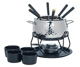 Trudeau Hammered Steel Fondue 15 Piece Set