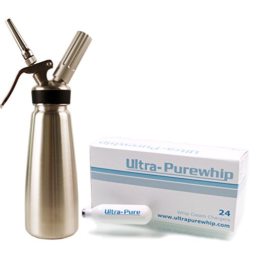 Mosa 1 Pint Stainess Steel Cream Whipper plus 24 Ultrapure Cream Chargers