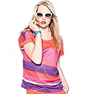  Scoop Neck Multi-Stripe Jersey T-Shirt