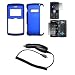 Blue Rubberized Snap-On Cover Hard Case Cell Phone Protector + LCD Screen Protector + Rapid Car Charger for LG enV 3 VX9200