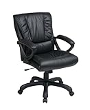 Mid Back Chair with Pillow Top Seat and Back Black