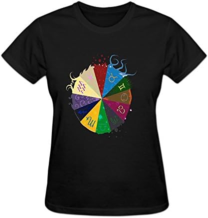 Memos Women's Homestuck God Tier Symbols Game O Neck Short Sleeve T-Shirt S Black