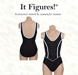 It Figures! Hip Hider Collection V-neck Zip Tank Style Swimsuit RETAIL VALUE $110
