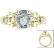 14K Yellow Gold Aquamarine and Diamond Ring