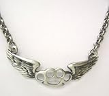 Kitsch n Kouture Flying Knux Winged Brass Knuckles Pendant with chain