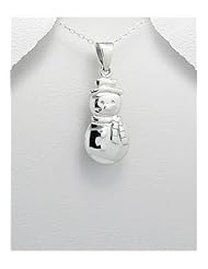 Snowman Pendant Necklace In 92.5 Sterling Silver
