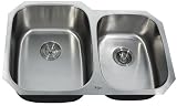 Kraus KBU24 32-Inch Undermount 60/40 Double Bowl 16 gauge Kitchen Sink, Stainless Steel