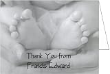 Black and White Toes Baby Thank You Cards - Set of 20